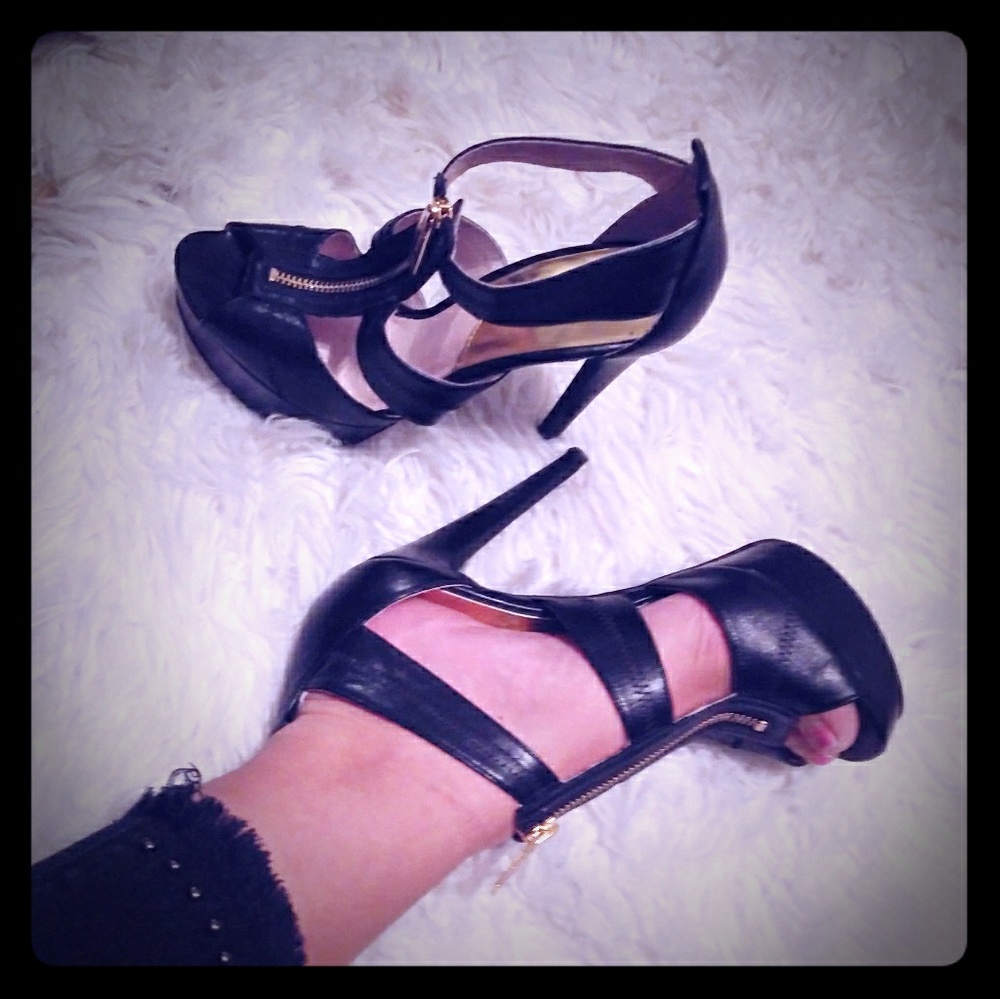 Black Zip Michael Kors Heels